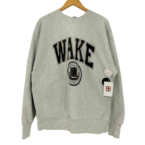 ザコットンエクスチェンジ THE COTTON EXCHANGE 90s USA製 ポリ混 ウェイクフォレスト大学 カレッジロゴプリント クルーネックスウェット メンズ import:XL